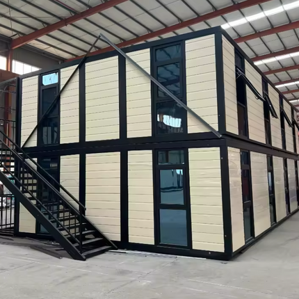 Two-story double-wing folding house