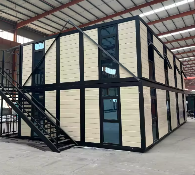 Two-story double-wing folding house